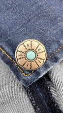 Camicia in denim bottoni floreali Shaft