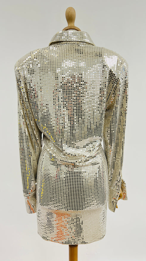 Chemisier laminato argento