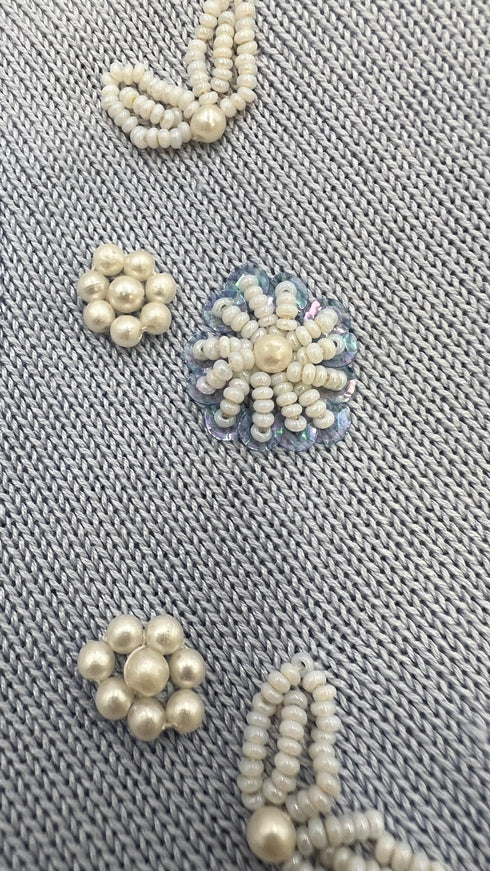 Cardigan perline ricamate