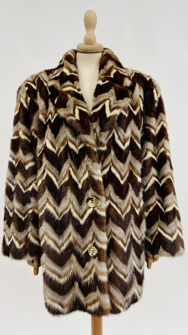 Pelliccia vintage zig-zag
