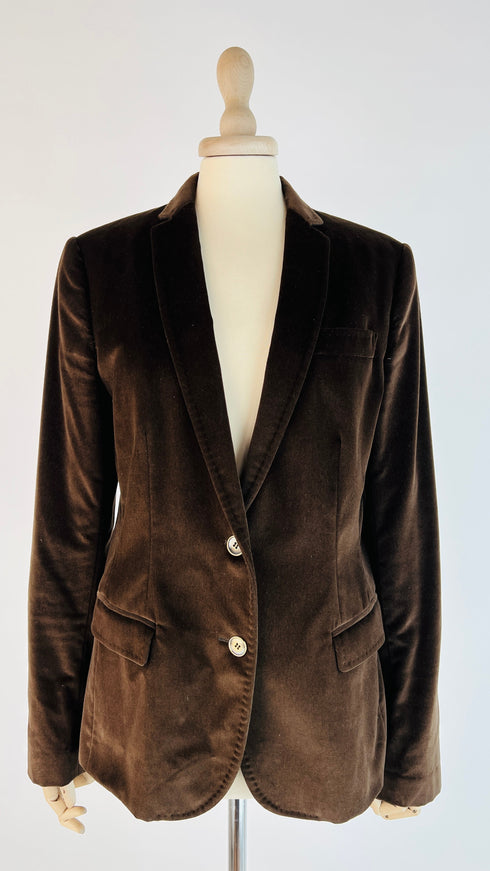 Blazer in velluto marrone