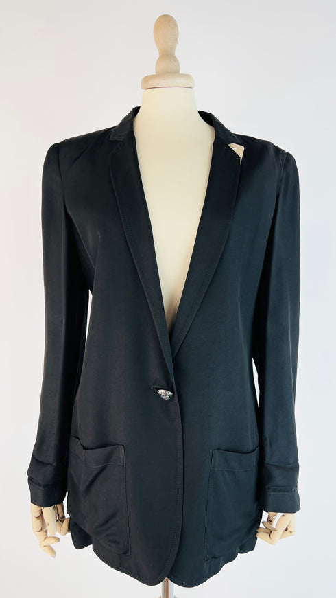 Blazer in raso nero