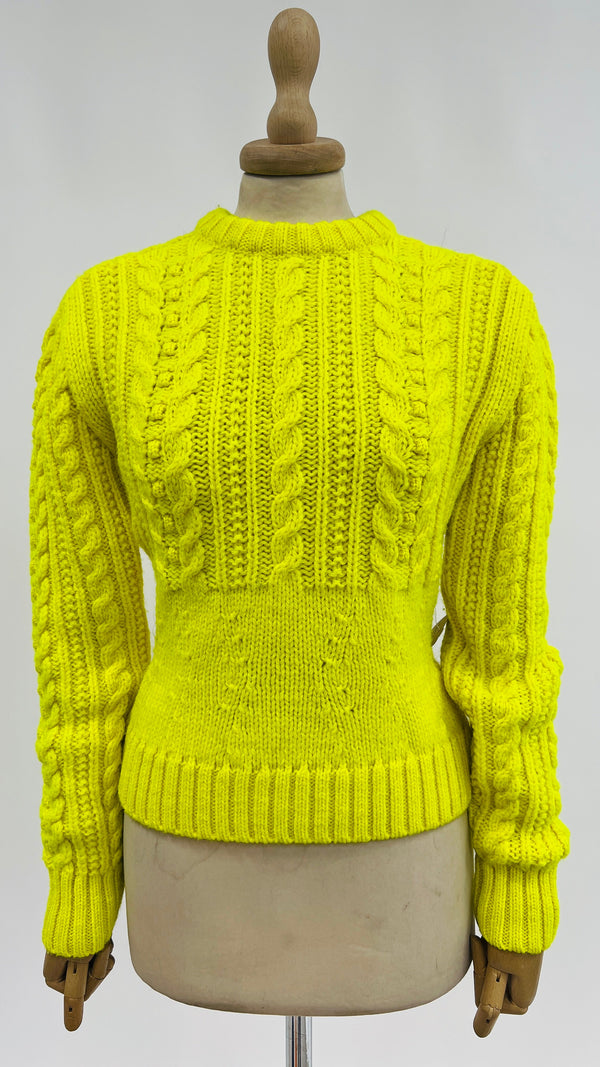 Maglia girocollo giallo fluo