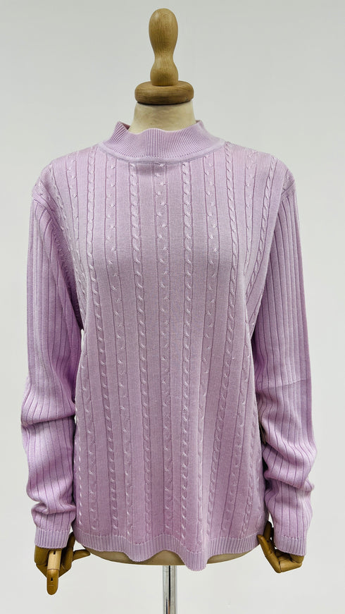 Maglia girocollo a trecce