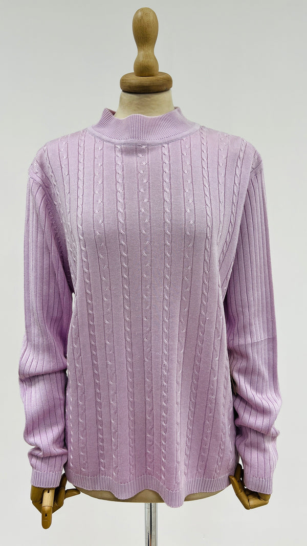 Maglia girocollo a trecce