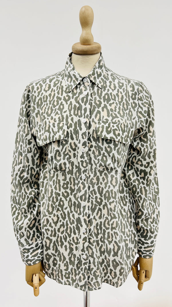 Camicia animalier in seta