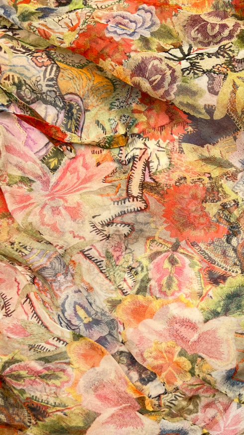 Blusa in seta a fiori