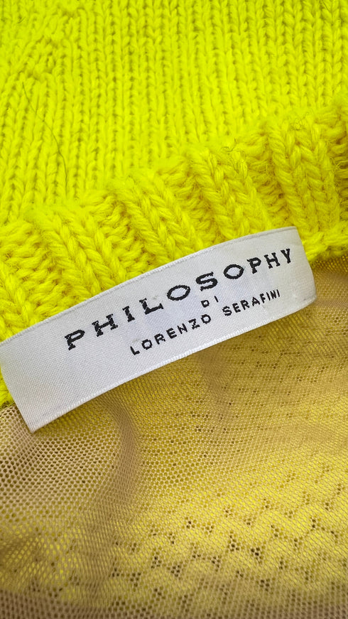 Maglia girocollo giallo fluo