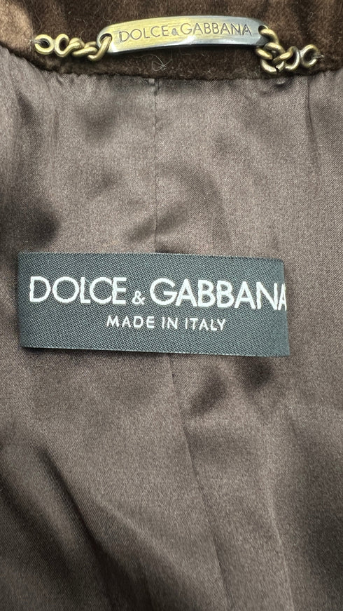 Blazer in velluto marrone