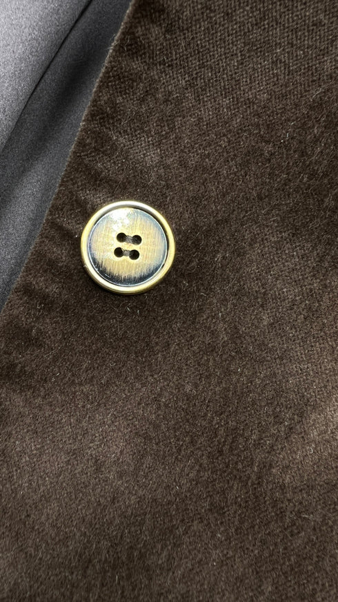 Blazer in velluto marrone