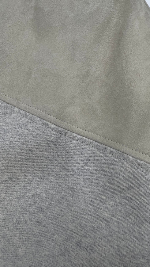 Abito corto in suede e jersey