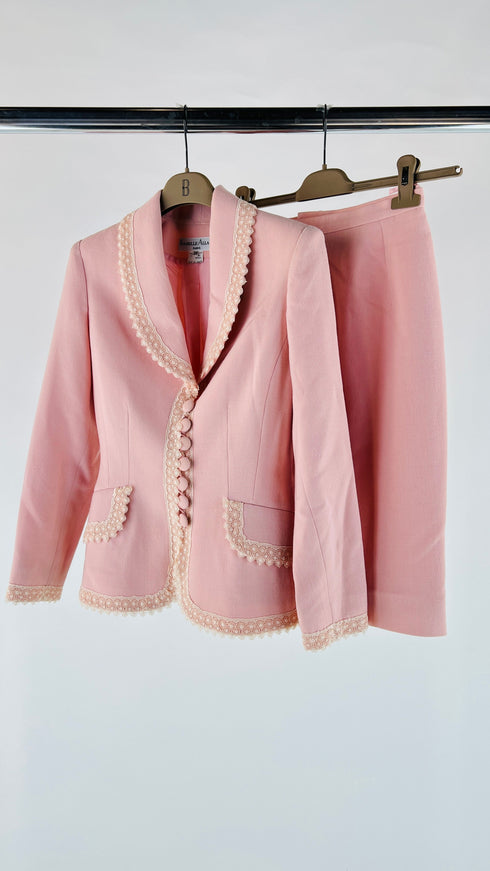 Completo giacca e gonna rosa