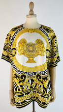 T-shirt in seta barocca Versace