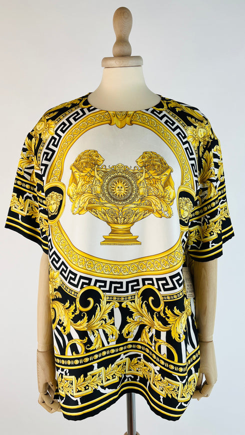 T-shirt in seta barocca