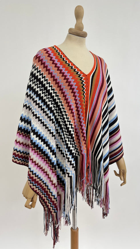 Poncho righe e zig-zag