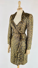 Abito midi animalier con cintura Unsigned