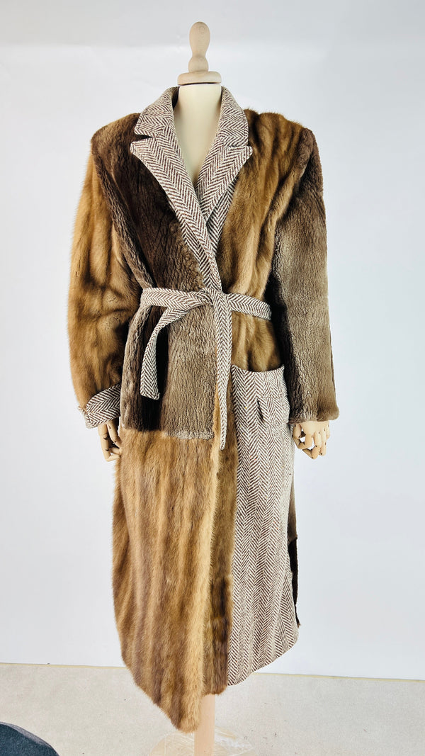 Cappotto patchwork pelliccia
