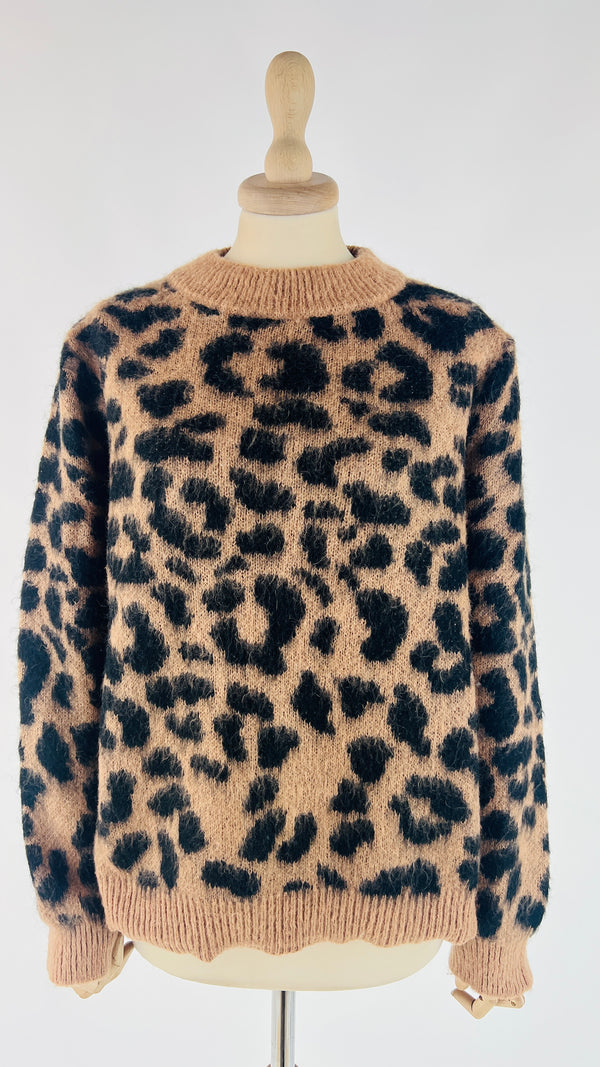 Maglione animalier misto mohair