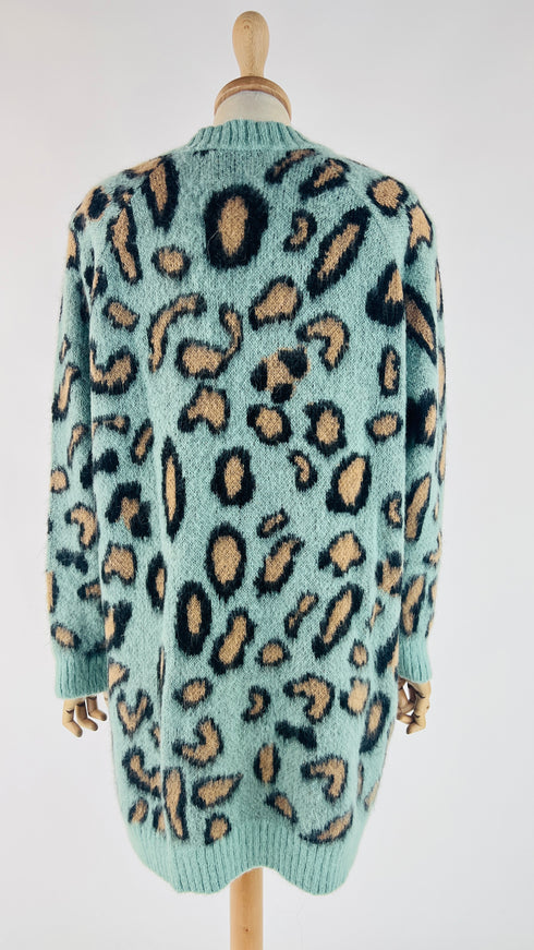 Cardigan animalier misto mohair