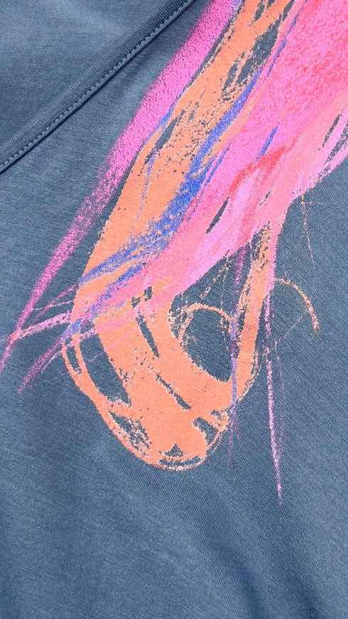T-shirt oversize con stampa pastelli
