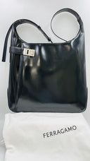 Borsa "arch" nero lucido FERRAGAMO