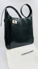 Borsa "arch" nero lucido FERRAGAMO