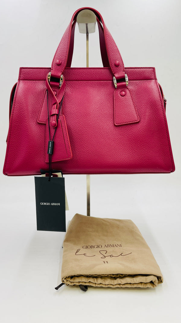 Borsa a mano rossa con cartellino