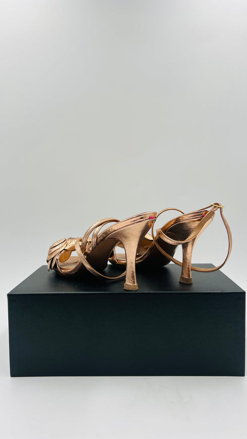 Sandalo in pelle bronzo N.40