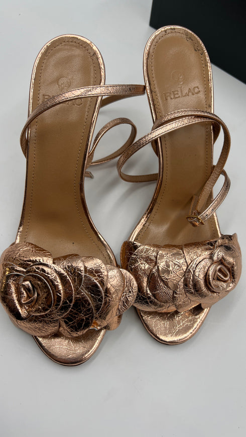 Sandalo in pelle bronzo N.40