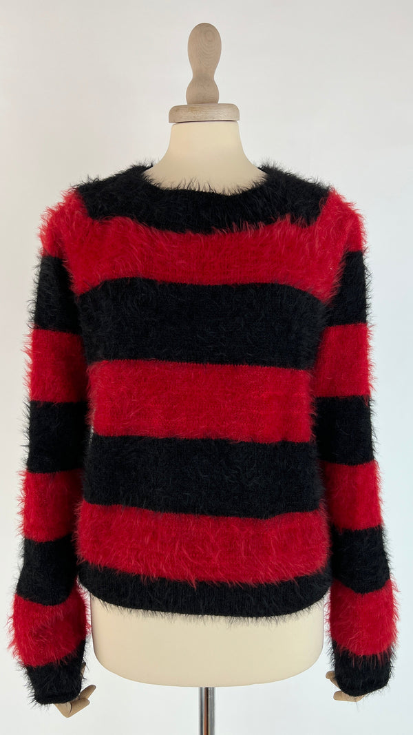 Maglione a righe effetto mohair