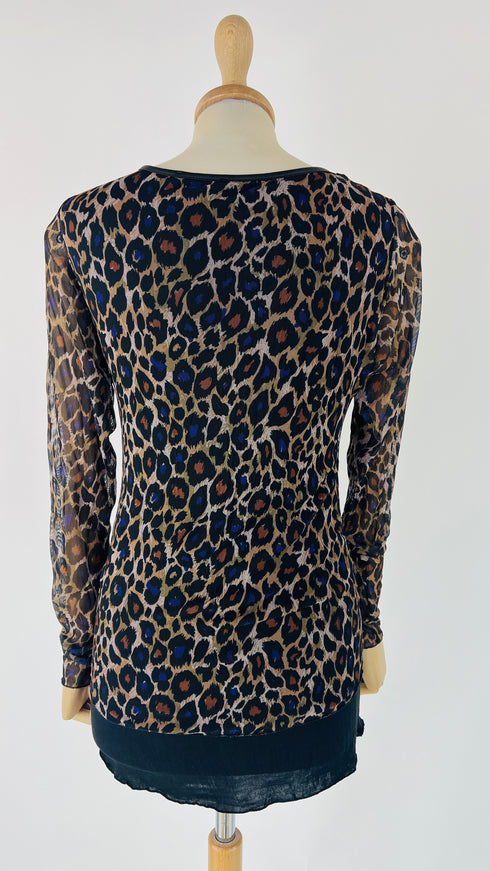 Maglia in mesh animalier