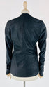 Giacca in pelle con scollo a "V"