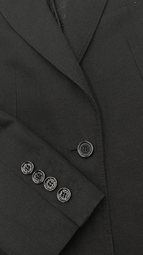 Blazer nero in cotone-lino