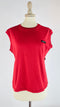 Top smanicato rosso
