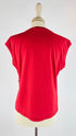 Top smanicato rosso