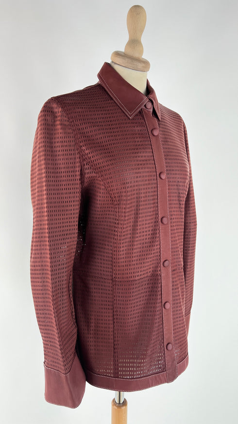 Camicia in pelle laser-cut