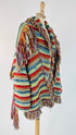 Cardigan multicolore con frange