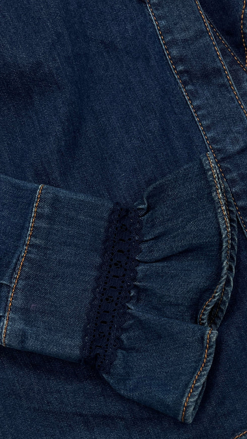 Camicia jeans con rouches