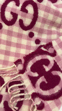Sciarpa rosa check GG GUCCI