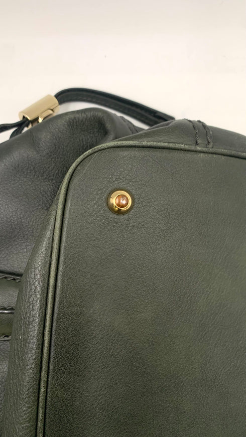 Borsa in pelle verde