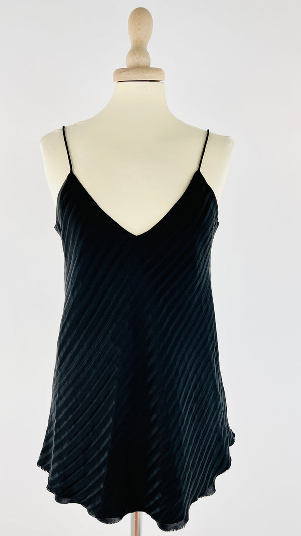 Top in seta a righe diagonali