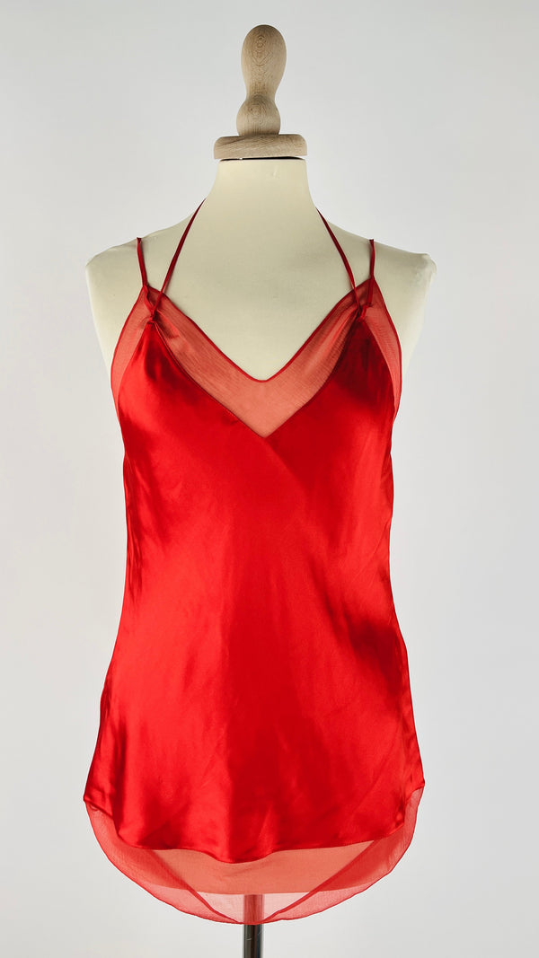 Top satin rosso
