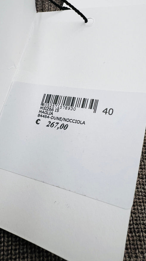 Maglia inserti in tessuto con cartellino