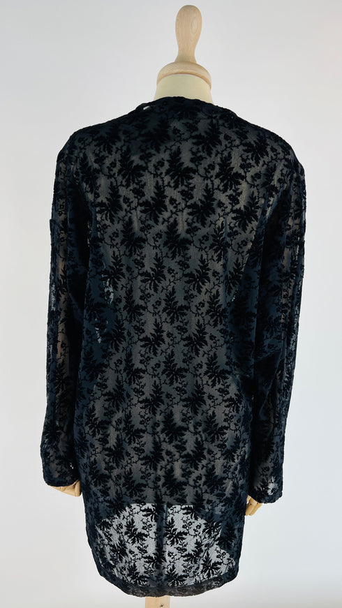 Cardigan midi in pizzo