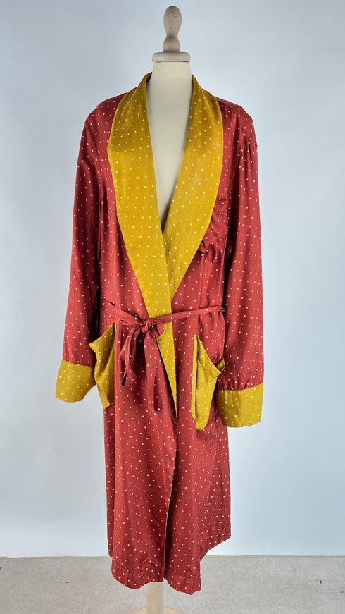 Vestaglia in seta a pois