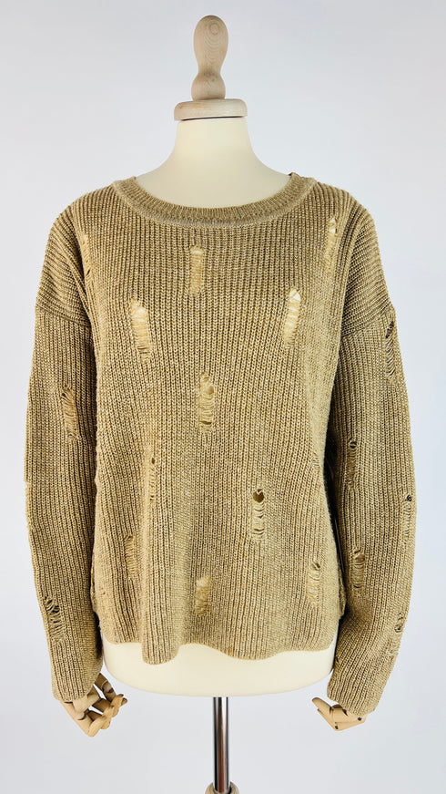 Maglione traforato lurex