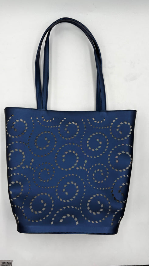 Borsa vintage traforata blu
