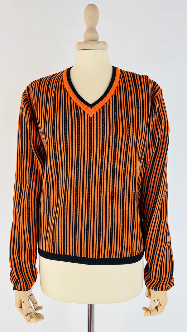 Pullover V a righe