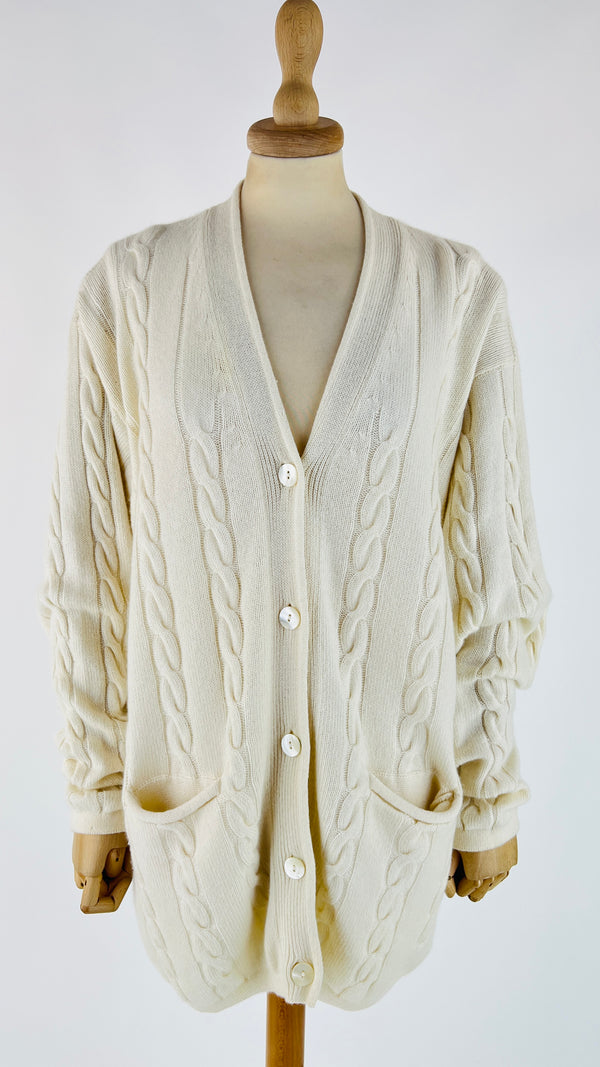 Cardigan a trecce in cashmere