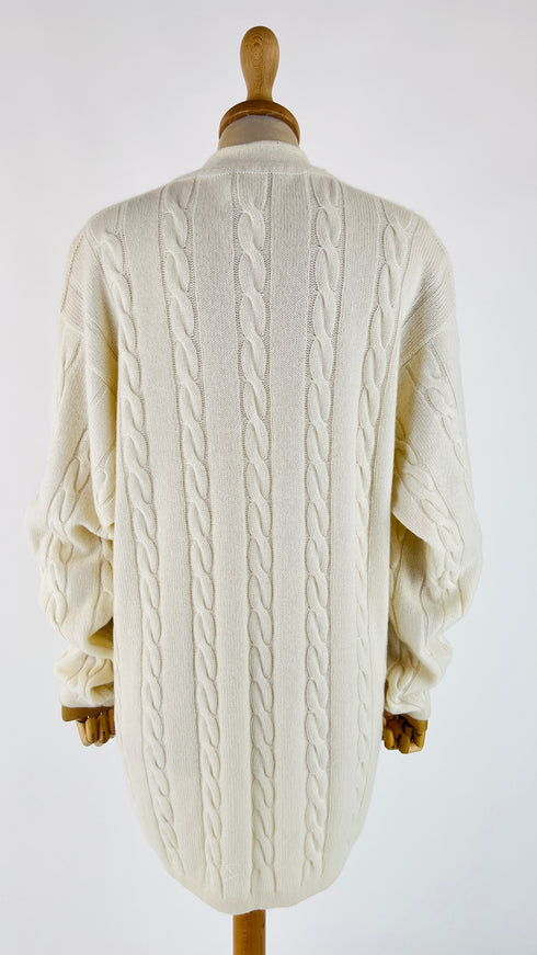 Cardigan a trecce in cashmere